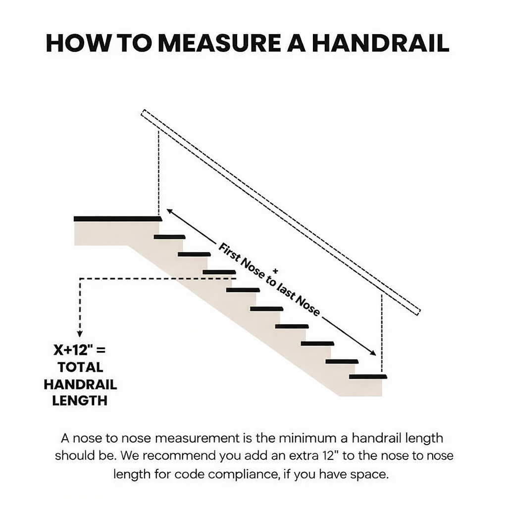 Wrought Iron Handrail – Wall Mounted – 2x1 – Square Straight Cut – Molded