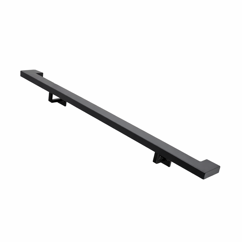 Steel Handrail – Wall Mounted – 2x1 – Square Wall Return