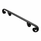 Wrought Iron Handrail – Wall Mounted – 2x1 – Square Volute Scroll – Molded